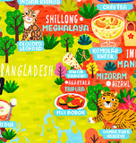 Artifact Puzzles - Liv Wan India Food Map Wooden Jigsaw Puzzle