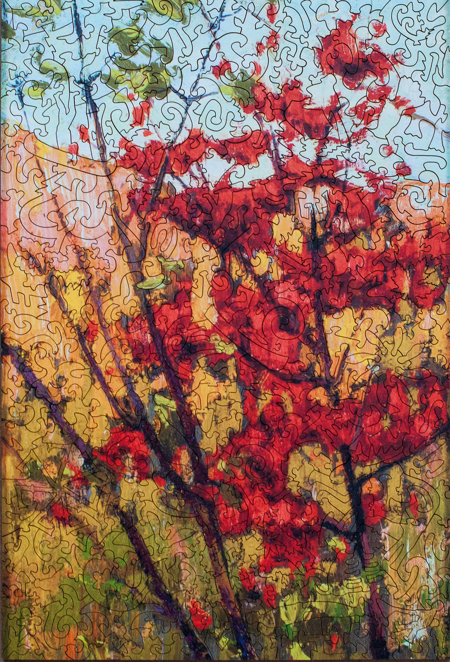 Stumpcraft Puzzles - Tom Thomson Soft Maple In Autumn Wooden Jigsaw Puzzle