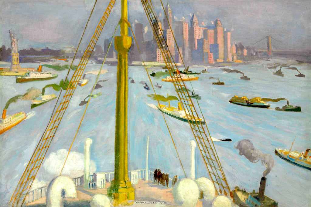 Artifact Puzzles - Maurice Denis Port Of New York 1927 Wooden Jigsaw Puzzle