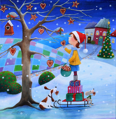 Artifact Puzzles - Iwona Lifsches Merry Christmas Wooden Jigsaw Puzzle