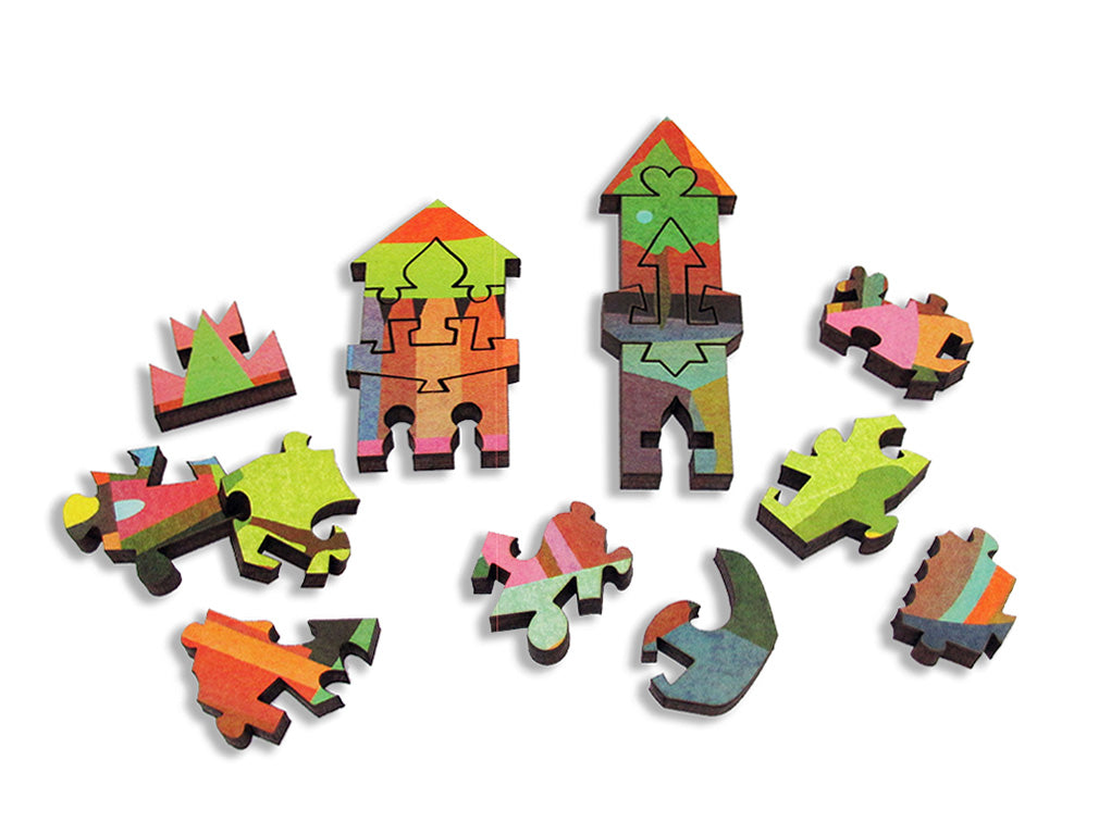 Artifact Puzzles - Small Four Color Map Wooden Jigsaw Puzzle