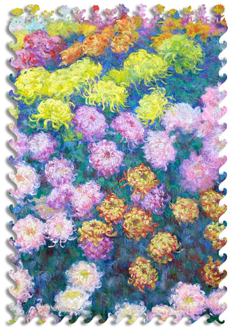 Artifact Puzzles - Monet Chrysanthemums Wooden Jigsaw Puzzle