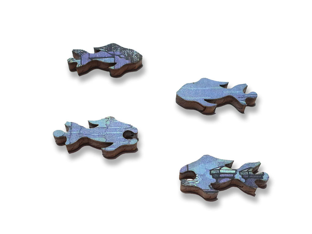 Ecru Puzzles - Kawase Hasui Nocturne Wooden Jigsaw Puzzle
