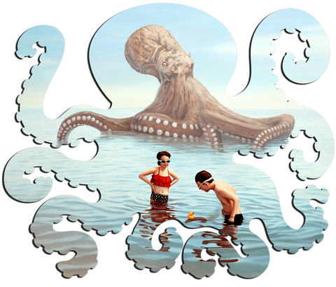 Artifact Puzzles - Paul Bond Octopus Wooden Jigsaw Puzzle