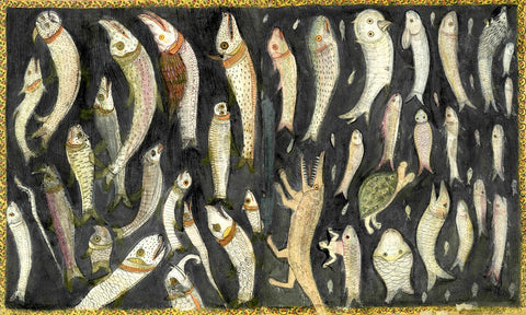 Artifact Puzzles - Bizarre Persian Fish Wooden Jigsaw Puzzle