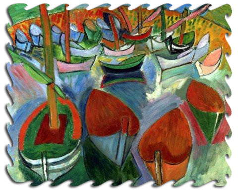 Artifact Puzzles - Raoul Dufy Boats Wooden Jigsaw Puzzle