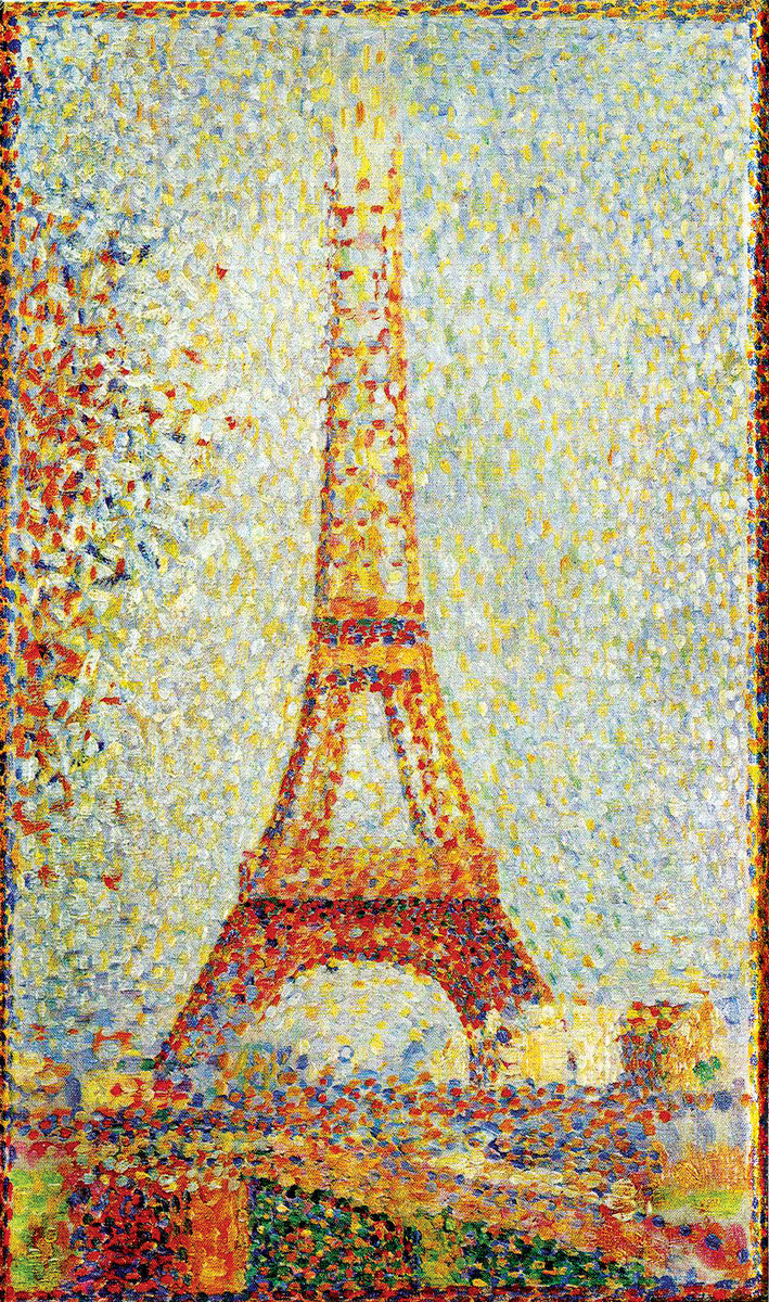 Artifact Puzzles - Seurat Eiffel Tower Wooden Jigsaw Puzzle