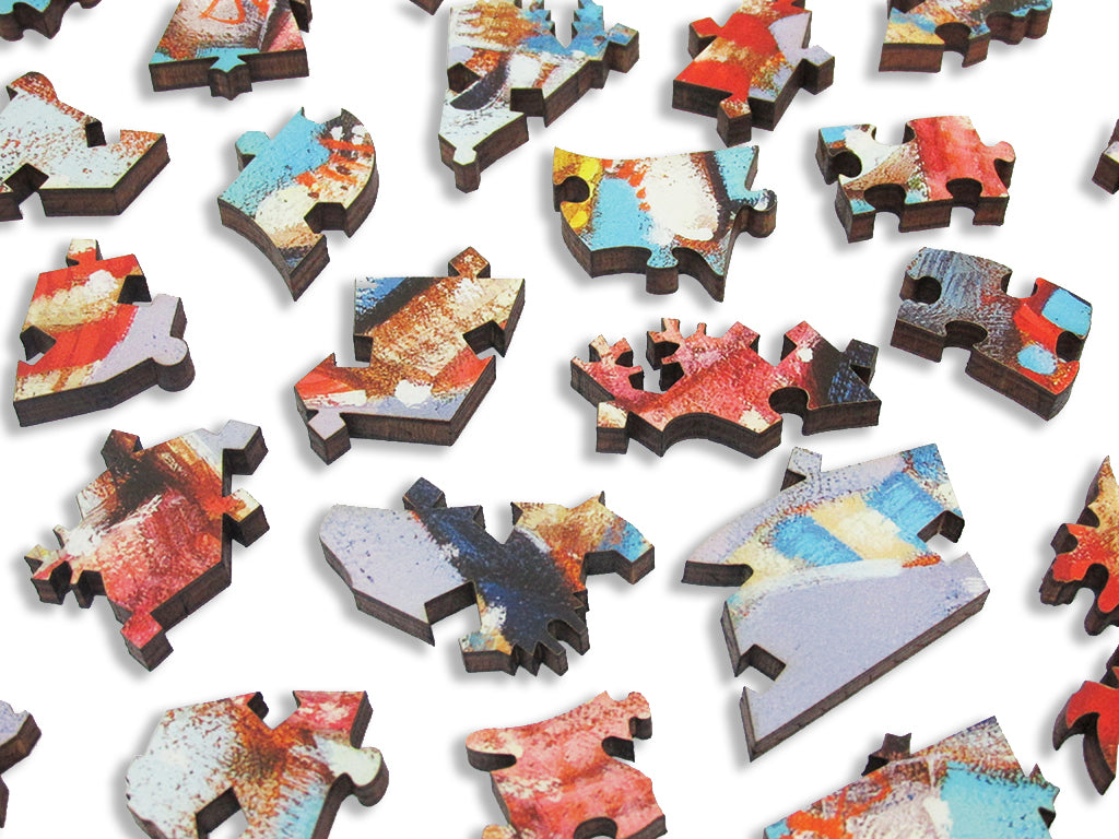 Artifact Puzzles - Angie Rees The Skating Party Wooden Jigsaw Puzzle