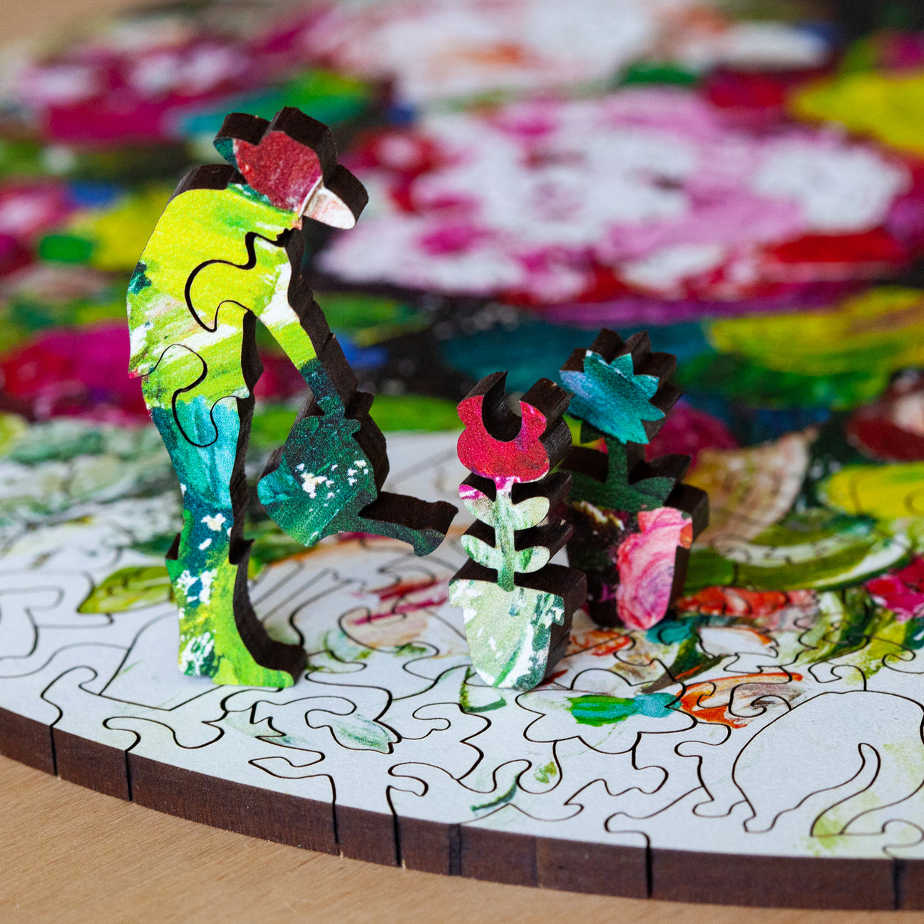 Stumpcraft Puzzles - Melissa McKinnon Bursting Blooms Wooden Jigsaw Puzzle