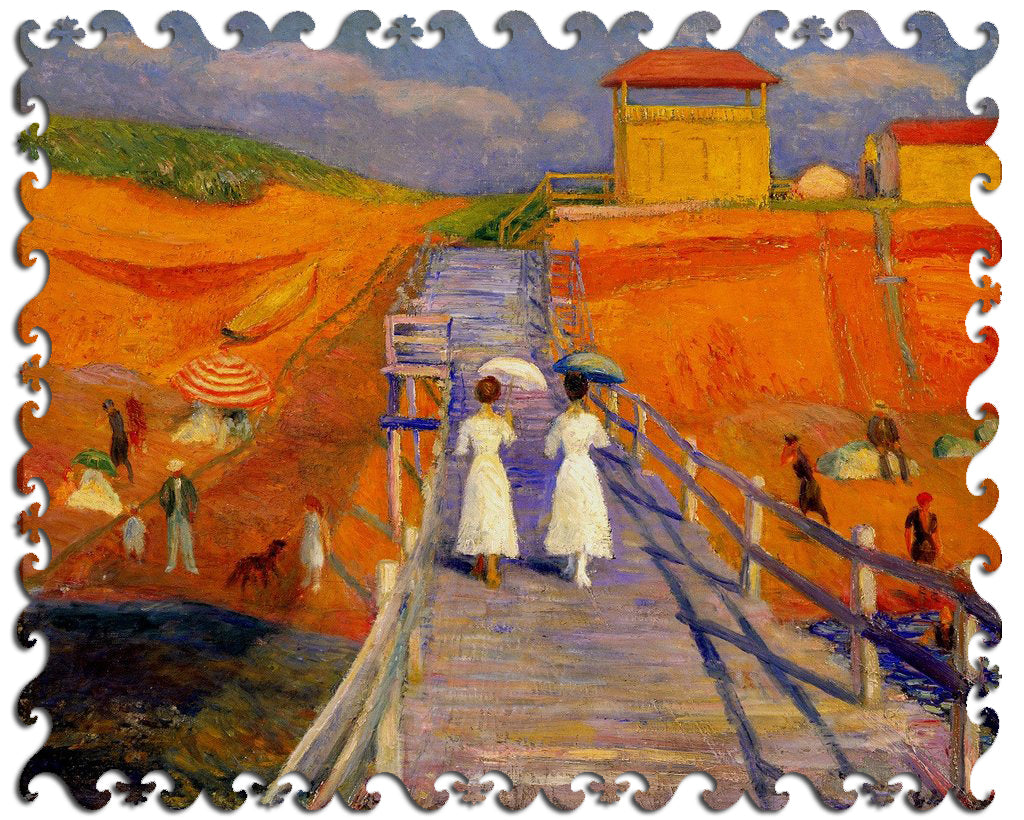 Artifact Puzzles - William Glackens Cape Cod Pier Wooden Jigsaw Puzzle