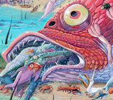 Artifact Puzzles - Joe Vaux Big Fish Eat Little Fish Wooden Jigsaw Puzzle