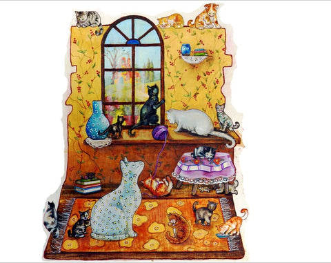 BCB Puzzles - The Porcelain Cat Hand-cut Wooden Jigsaw Puzzle