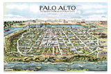 Artifact Puzzles - Kirby Scudder Palo Alto Map Wooden Jigsaw Puzzle