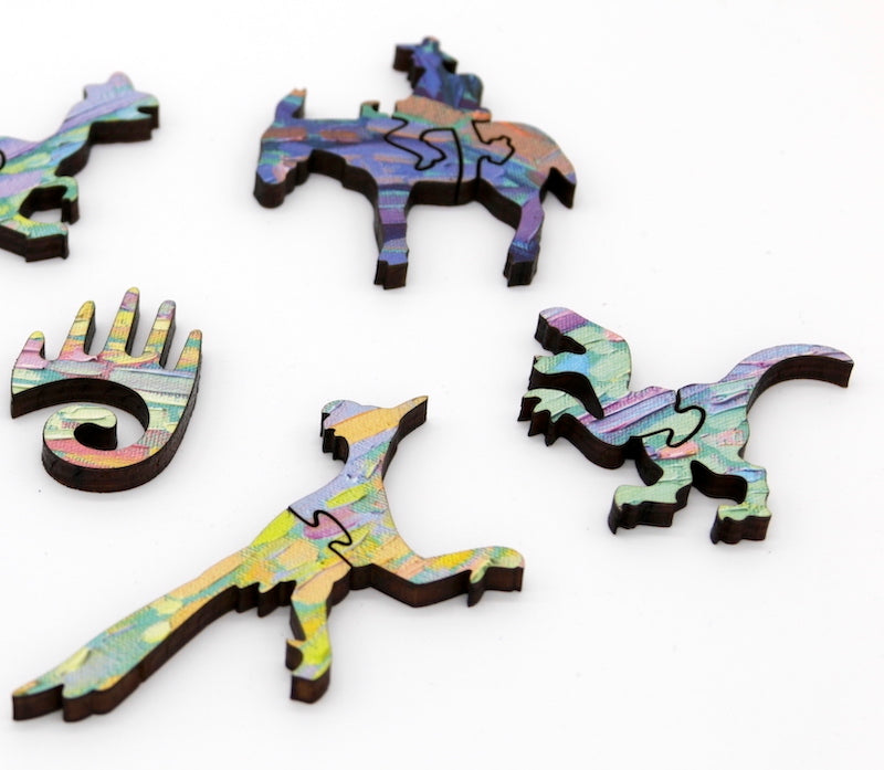 Artifact Puzzles - Erin Hanson Dawning Saguaro Wooden Jigsaw Puzzle