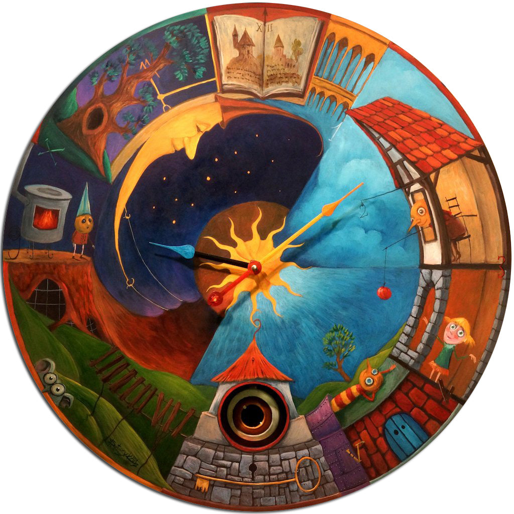 Artifact Puzzles - Tomasz Pietrzyk Clocks Double-Sided Wooden Jigsaw Puzzle